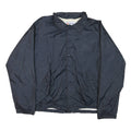 Mens Black Nylon Button Jacket XL Plain Lightweight Outdoor Casual