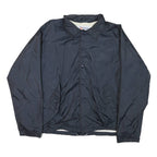 Mens Black Nylon Button Jacket XL Plain Lightweight Outdoor Casual