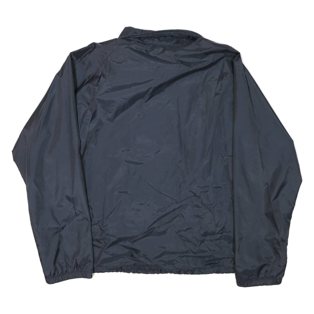 Mens Black Nylon Button Jacket XL Plain Lightweight Outdoor Casual