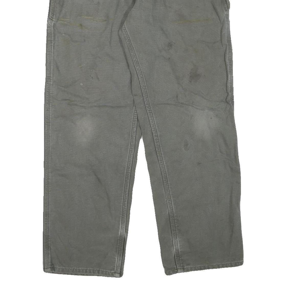 CARHARTT Mens Grey Relaxed Straight Lined Trousers W32 L29 Workwear Cotton