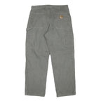 CARHARTT Mens Grey Relaxed Straight Lined Trousers W32 L29 Workwear Cotton