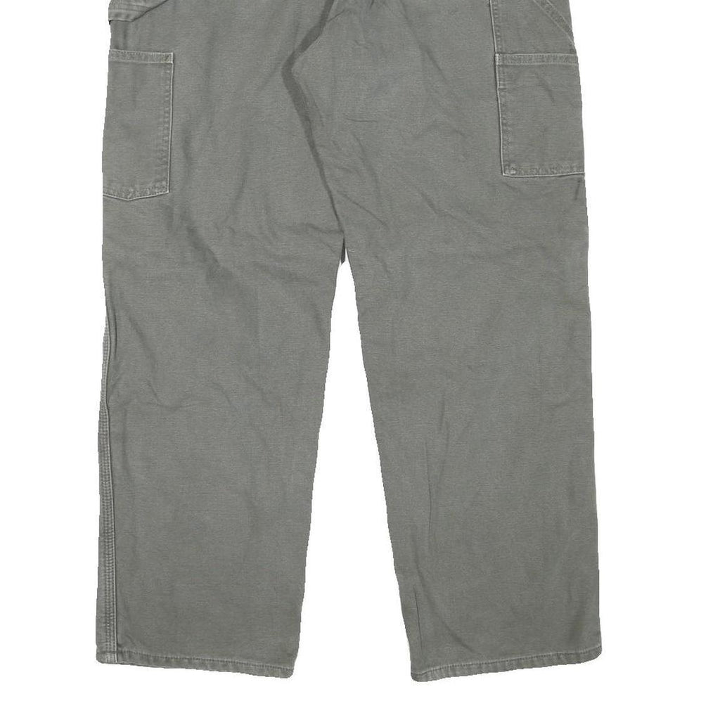 CARHARTT Mens Grey Relaxed Straight Lined Trousers W32 L29 Workwear Cotton