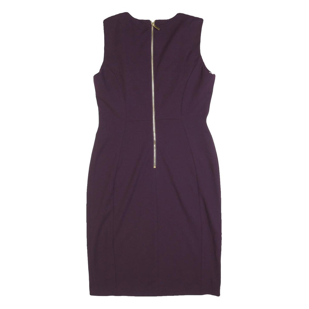 CALVIN KLEIN Womens Purple Sleeveless Sheath Dress Polyester Blend Size M