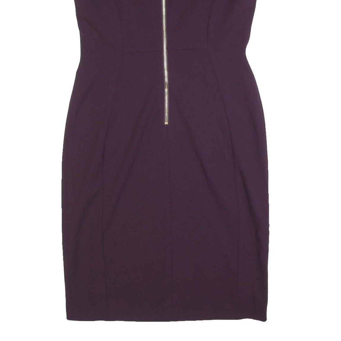 CALVIN KLEIN Womens Purple Sleeveless Sheath Dress Polyester Blend Size M