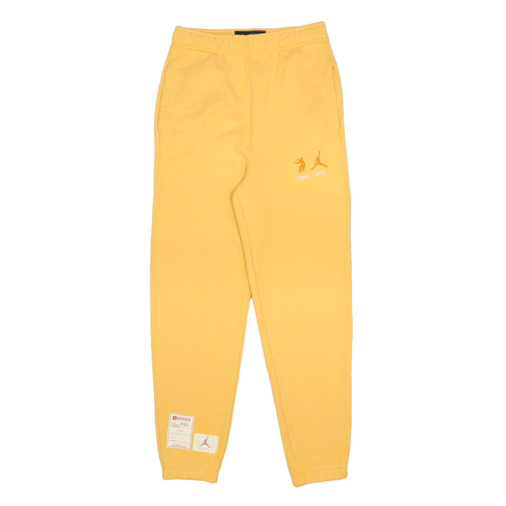 AIR JORDAN X UNION  LA Fleece Mens Joggers Yellow Slim Tapered S W29 L29 Cotton
