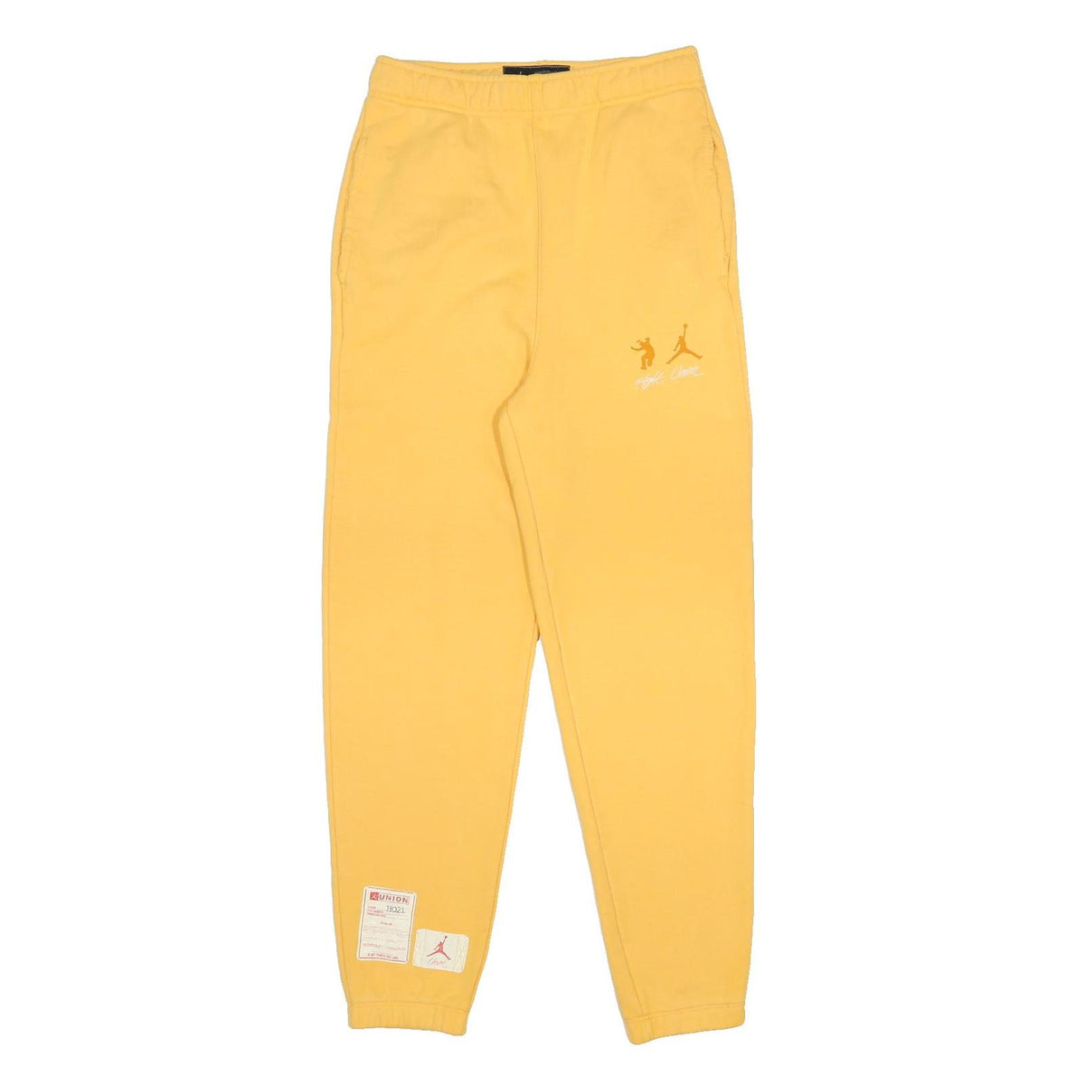 AIR JORDAN X UNION  LA Fleece Mens Joggers Yellow Slim Tapered S W29 L29 Cotton