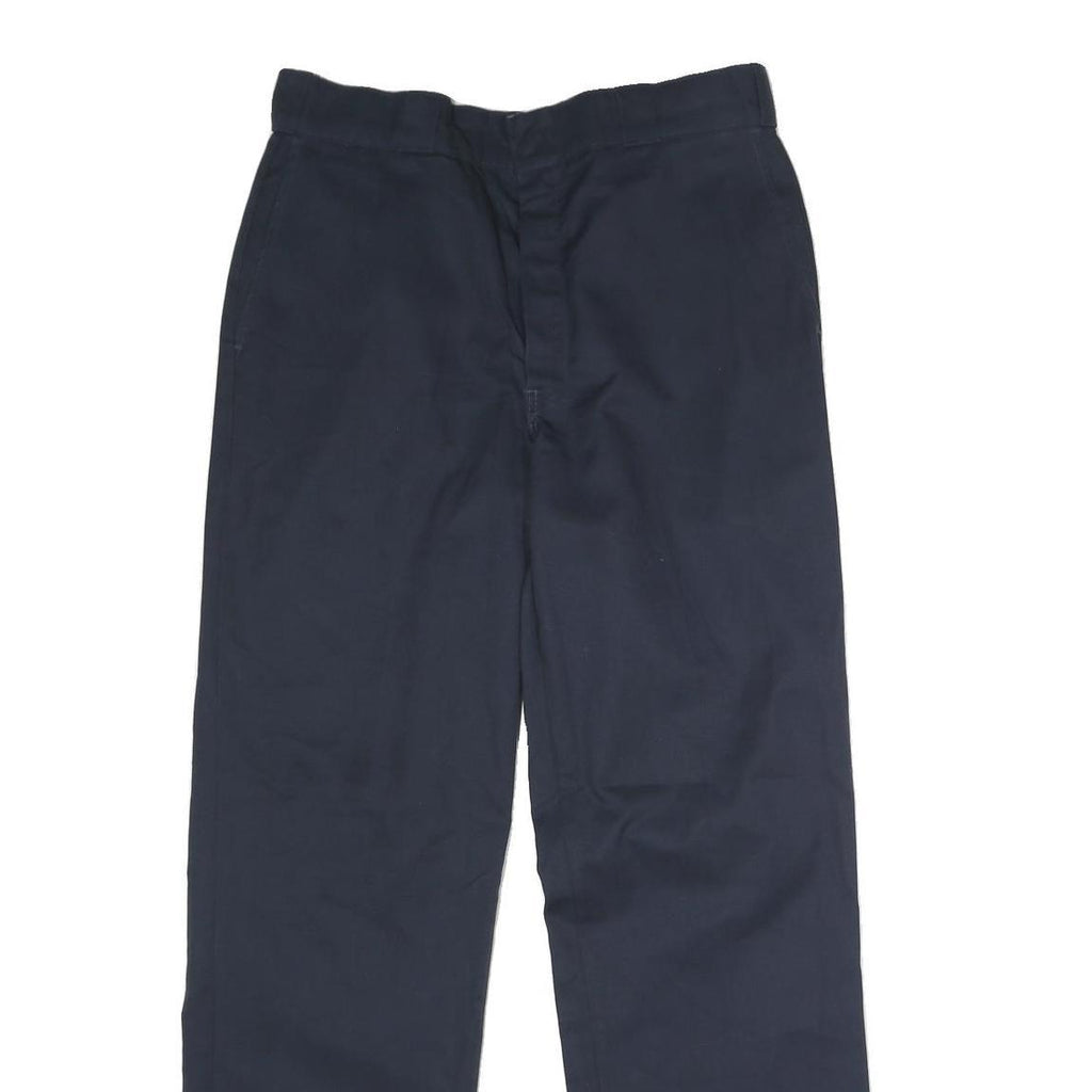 DICKIES Mens Polyester Blend Classic Blue Zip Trousers W34 L32 Workwear Straight