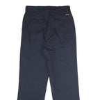 DICKIES Mens Polyester Blend Classic Blue Zip Trousers W34 L32 Workwear Straight