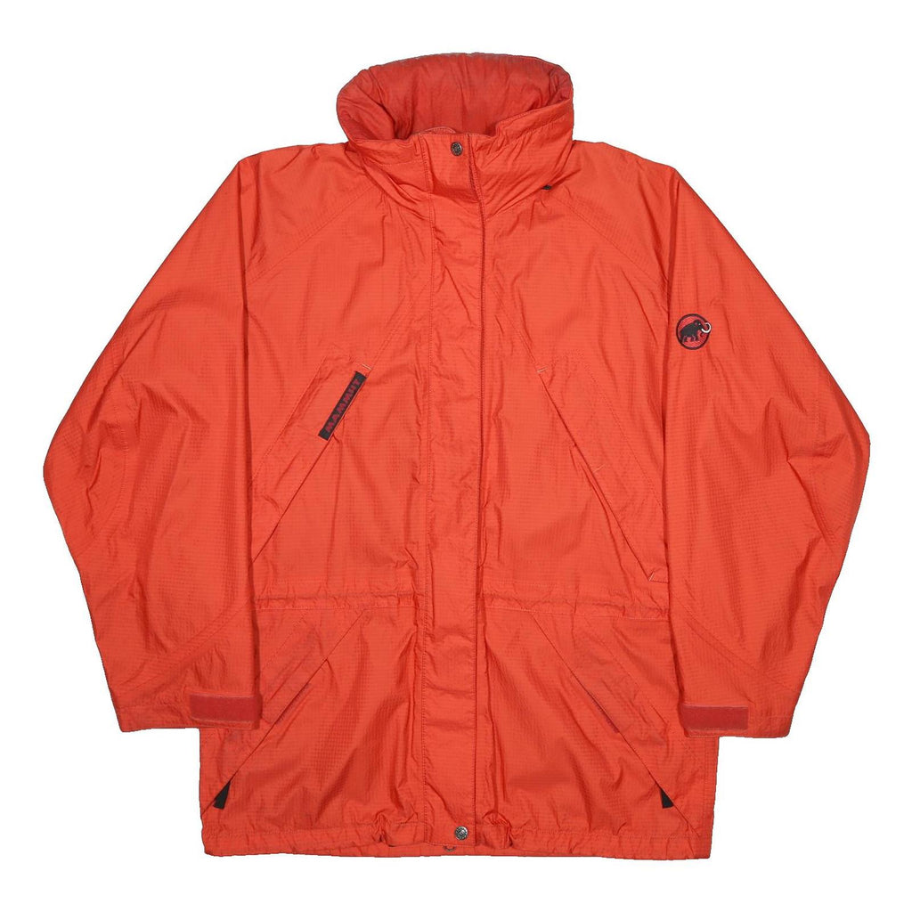 MAMMUT Mens Red Outdoor Jacket M Polyamide Zip Hooded Plain Lightweight