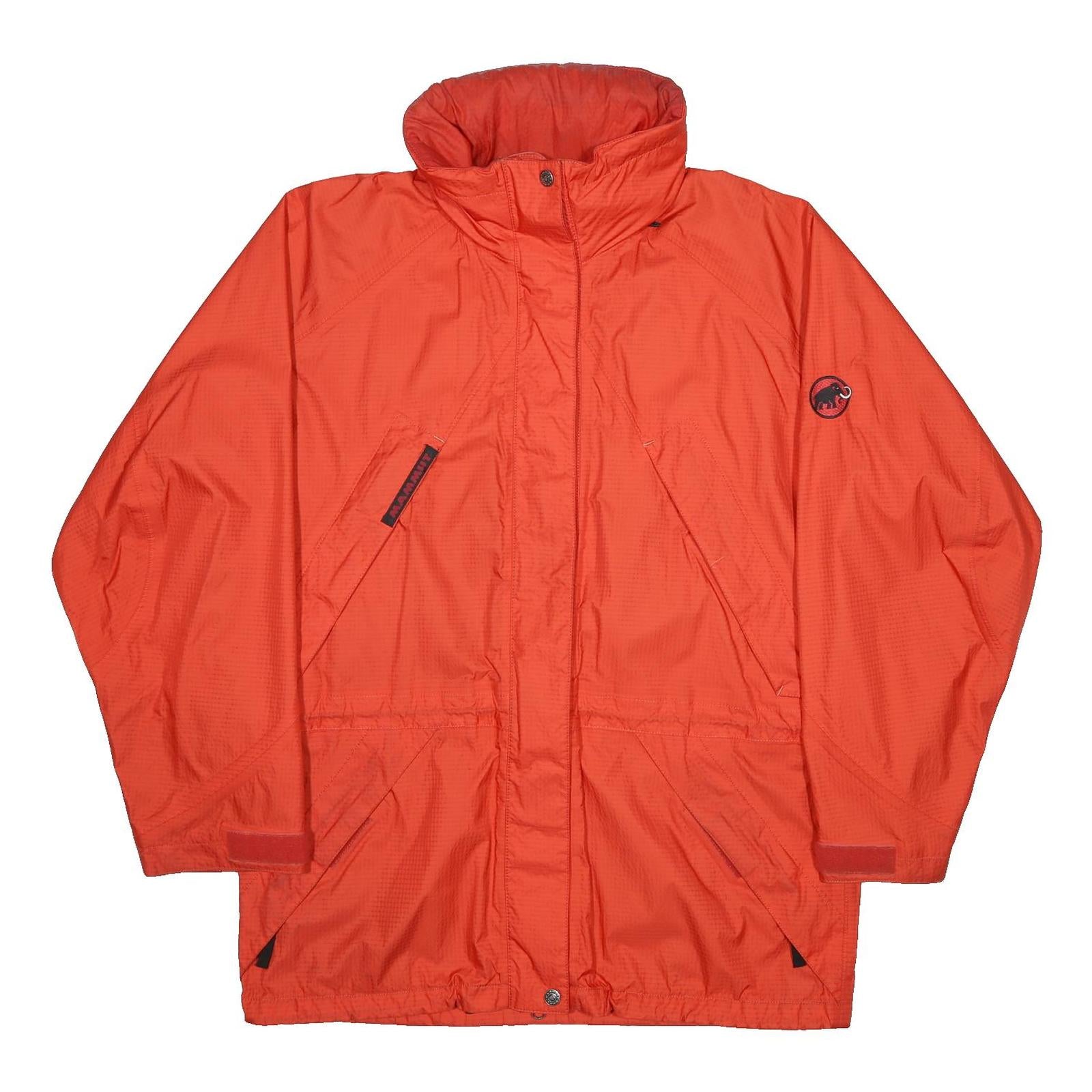 MAMMUT Mens Red Outdoor Jacket M Polyamide Zip Hooded Plain Lightweight