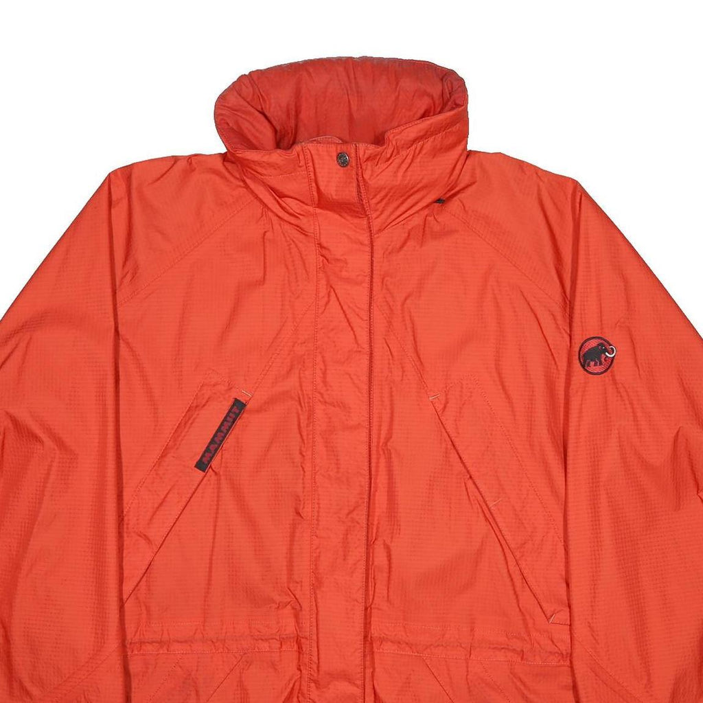 MAMMUT Mens Red Outdoor Jacket M Polyamide Zip Hooded Plain Lightweight