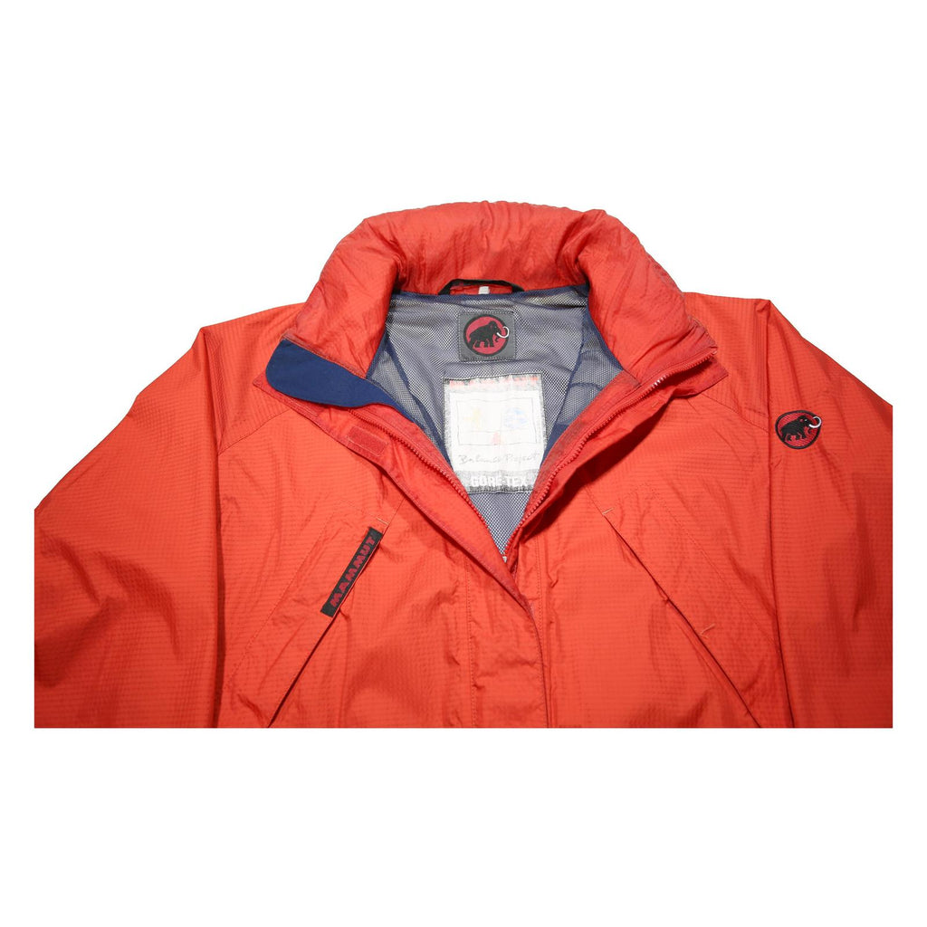 MAMMUT Mens Red Outdoor Jacket M Polyamide Zip Hooded Plain Lightweight