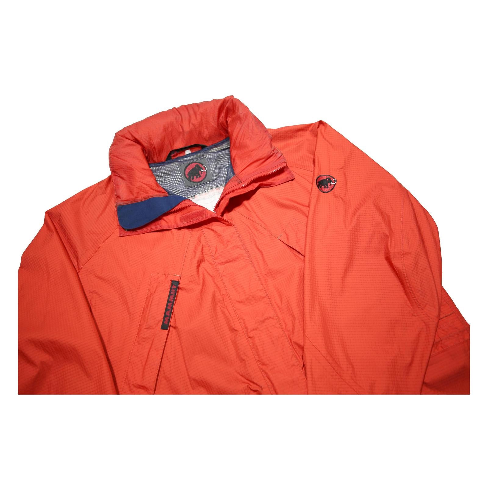 MAMMUT Mens Red Outdoor Jacket M Polyamide Zip Hooded Plain Lightweight