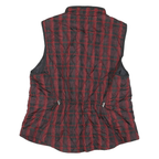 CROFT & BARROW Mens Black & Red Checked Quilted Waistcoat L Polyester Blend