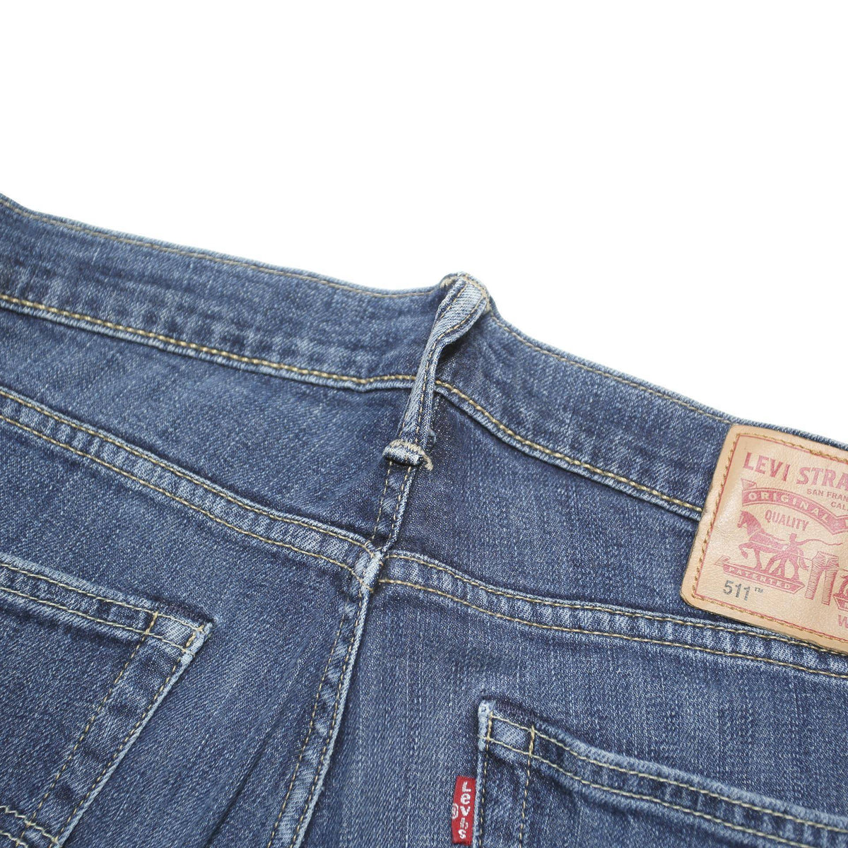 LEVI'S 511 Slim Mens Jeans Blue Regular Cotton Blend W32 L31 Classic Fit Button