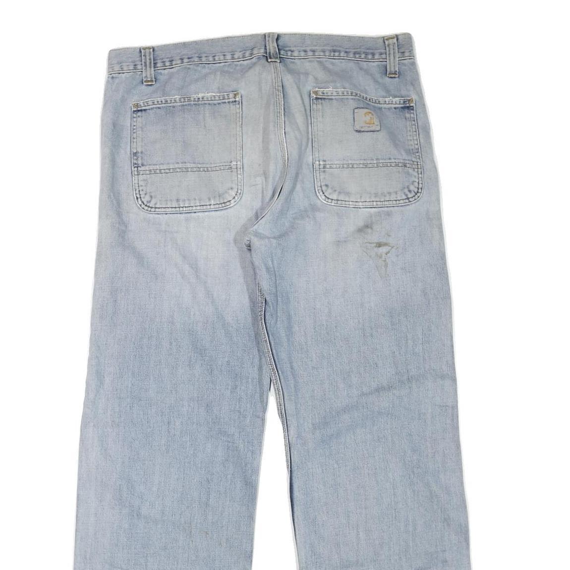 CARHARTT Mens Regular Fit Light Blue Denim Jeans W40 L33 Button Closure Cotton