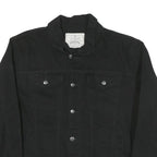 JEANIUS Mens Black Cotton Blend Button Jacket XL Classic Plain Casual Outerwear