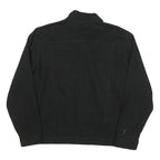 JEANIUS Mens Black Cotton Blend Button Jacket XL Classic Plain Casual Outerwear