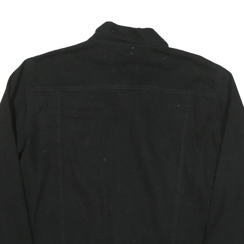 JEANIUS Mens Black Cotton Blend Button Jacket XL Classic Plain Casual Outerwear