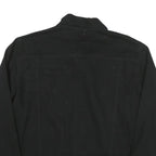 JEANIUS Mens Black Cotton Blend Button Jacket XL Classic Plain Casual Outerwear