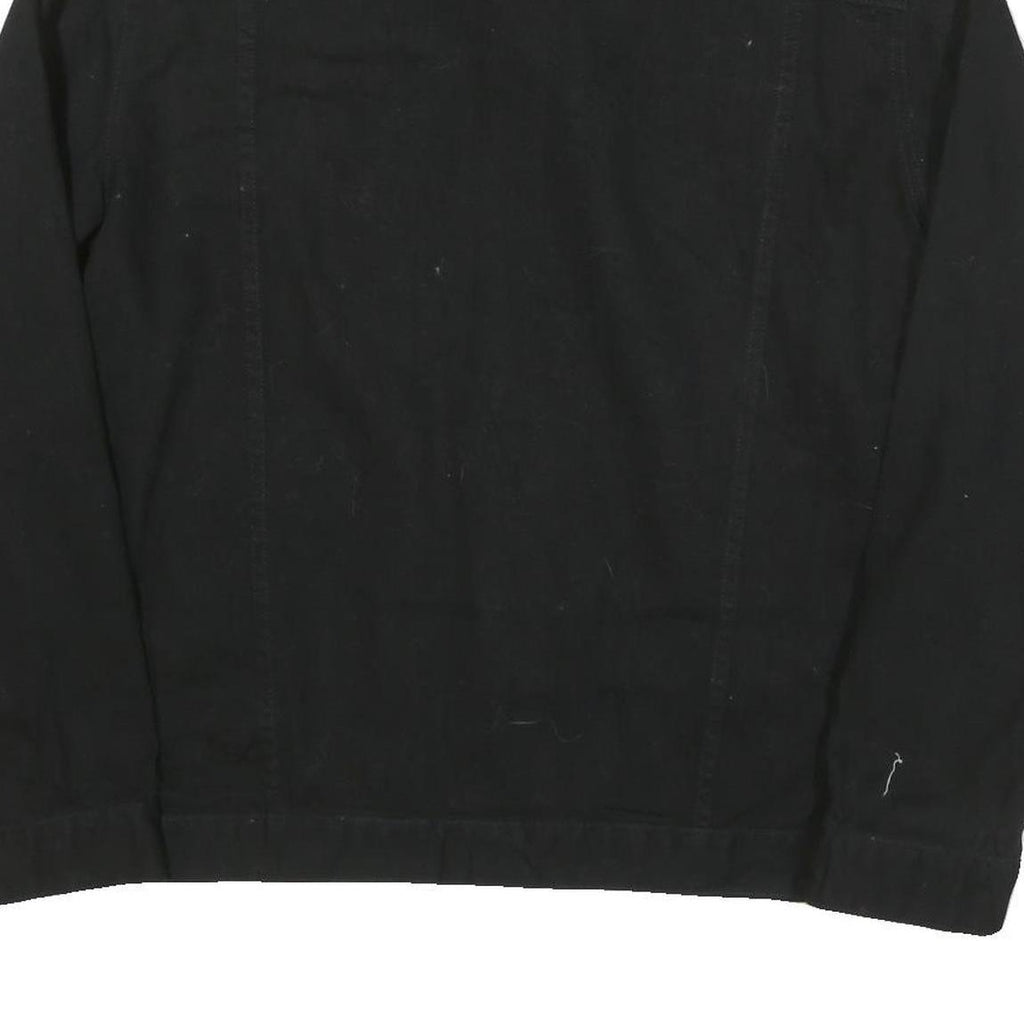 JEANIUS Mens Black Cotton Blend Button Jacket XL Classic Plain Casual Outerwear