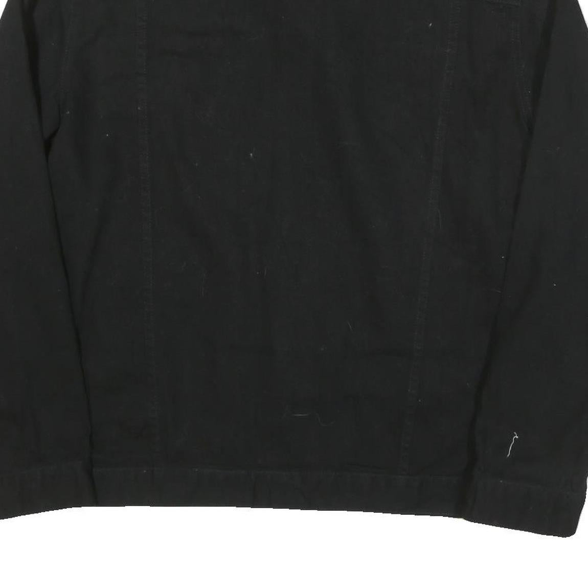 JEANIUS Mens Black Cotton Blend Button Jacket XL Classic Plain Casual Outerwear