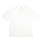 PUMA Mens White Short Sleeve Plain Polo Shirt L Cotton Blend Casual
