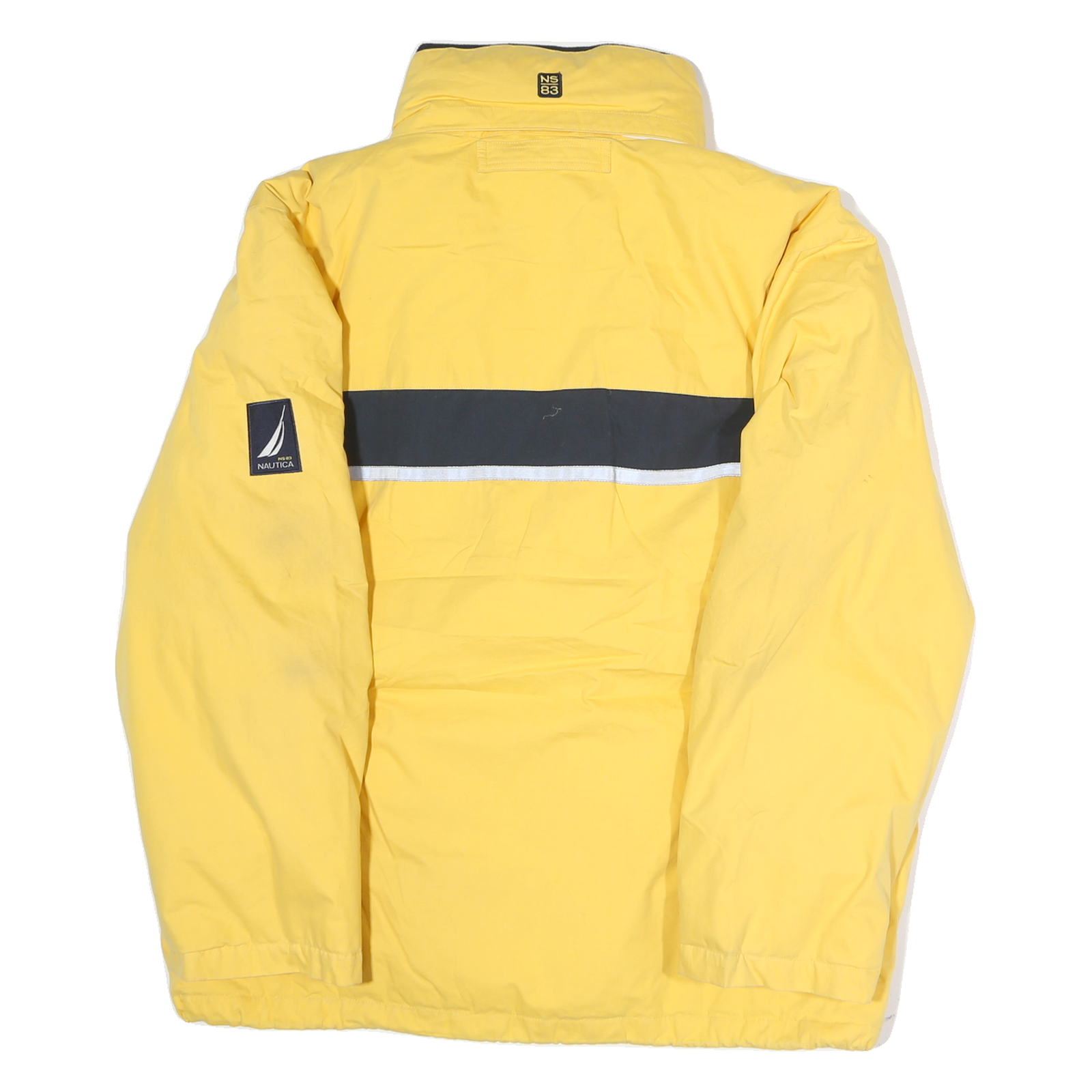 NAUTICA Mens Yellow & Black Zip Jacket M Polyester Plain Casual Sportswear