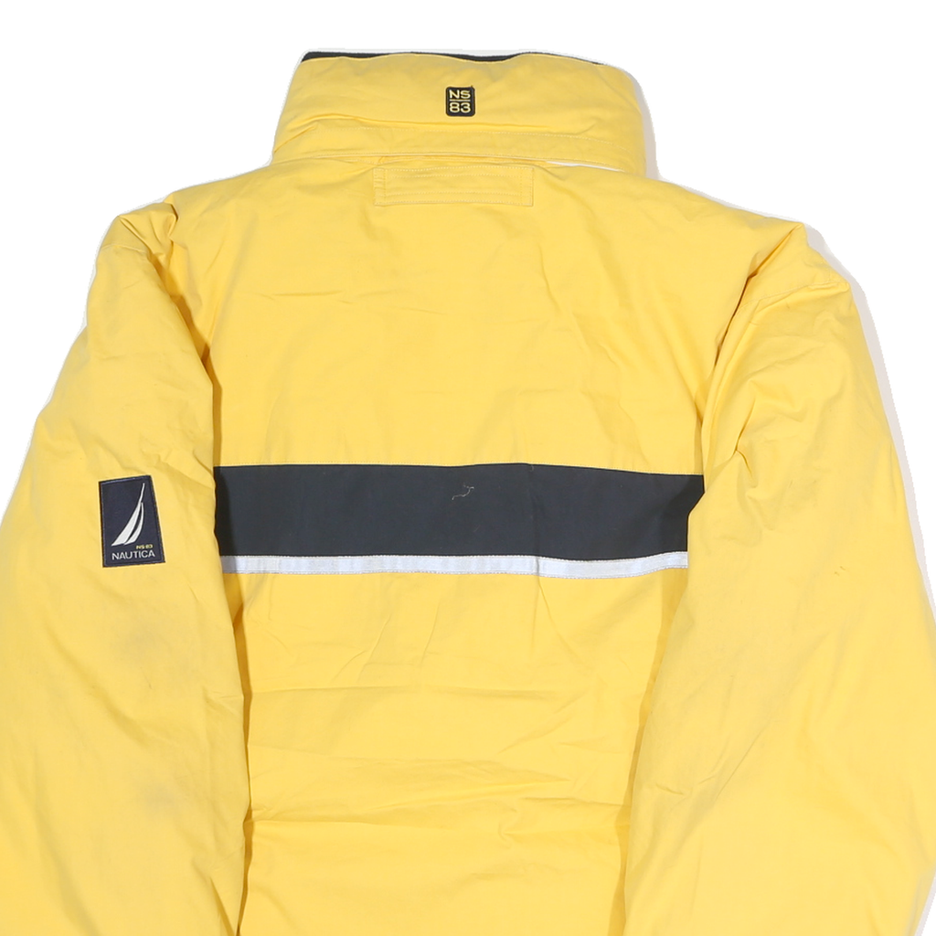 NAUTICA Mens Yellow & Black Zip Jacket M Polyester Plain Casual Sportswear