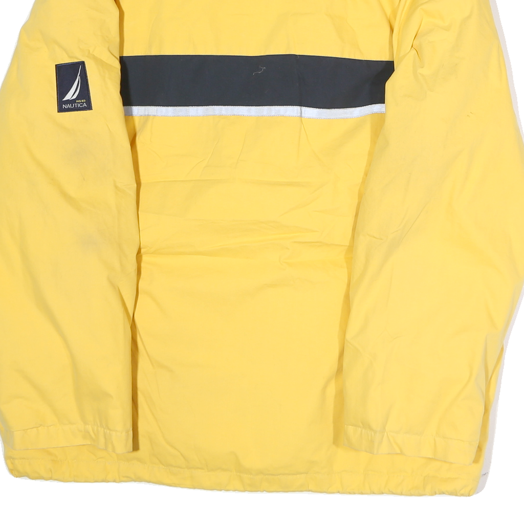 NAUTICA Mens Yellow & Black Zip Jacket M Polyester Plain Casual Sportswear