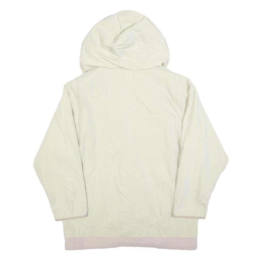 NEWPORT Womens Cream & Beige Hooded Jacket L Polyester Blend Button Closure