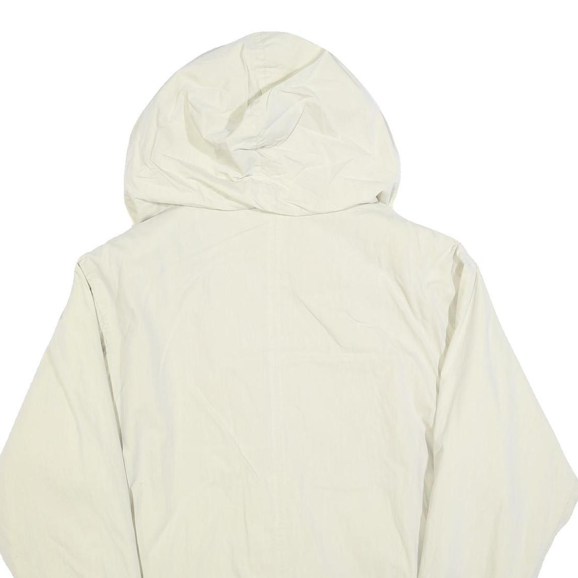 NEWPORT Womens Cream & Beige Hooded Jacket L Polyester Blend Button Closure