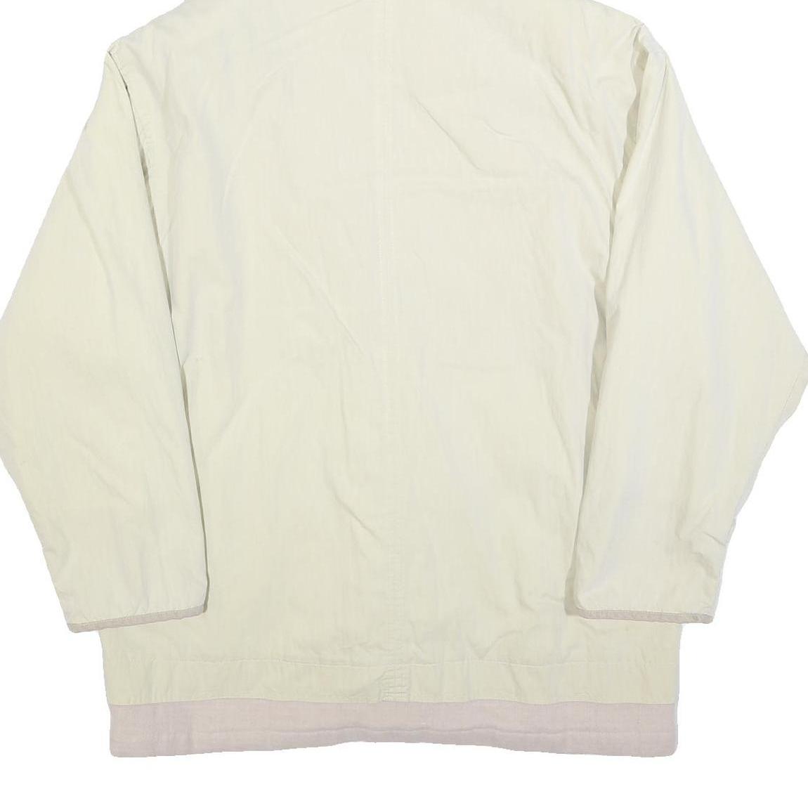 NEWPORT Womens Cream & Beige Hooded Jacket L Polyester Blend Button Closure