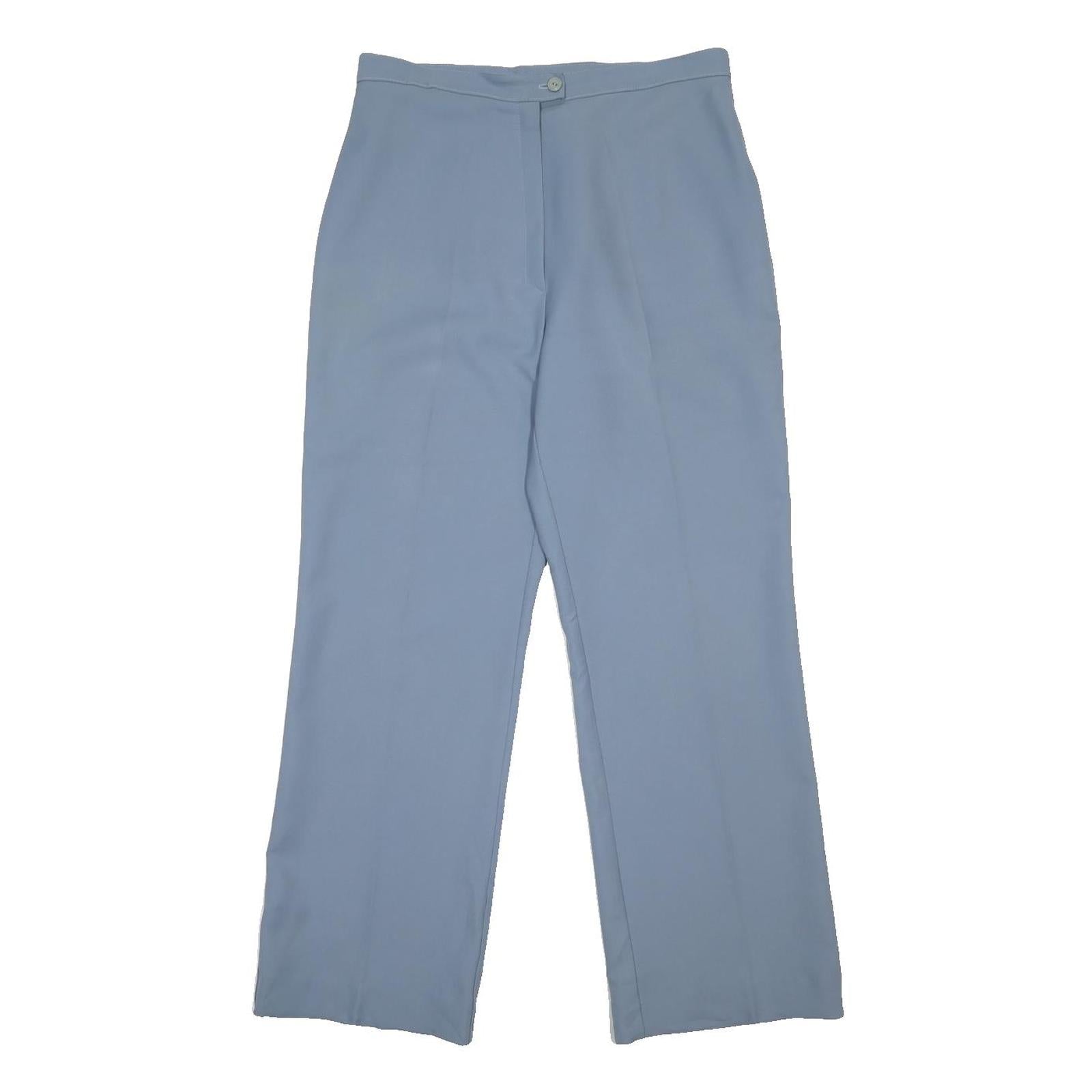 ST. MICHAEL Womens Polyester Blue Relaxed Straight Trousers W30 L29 Casual