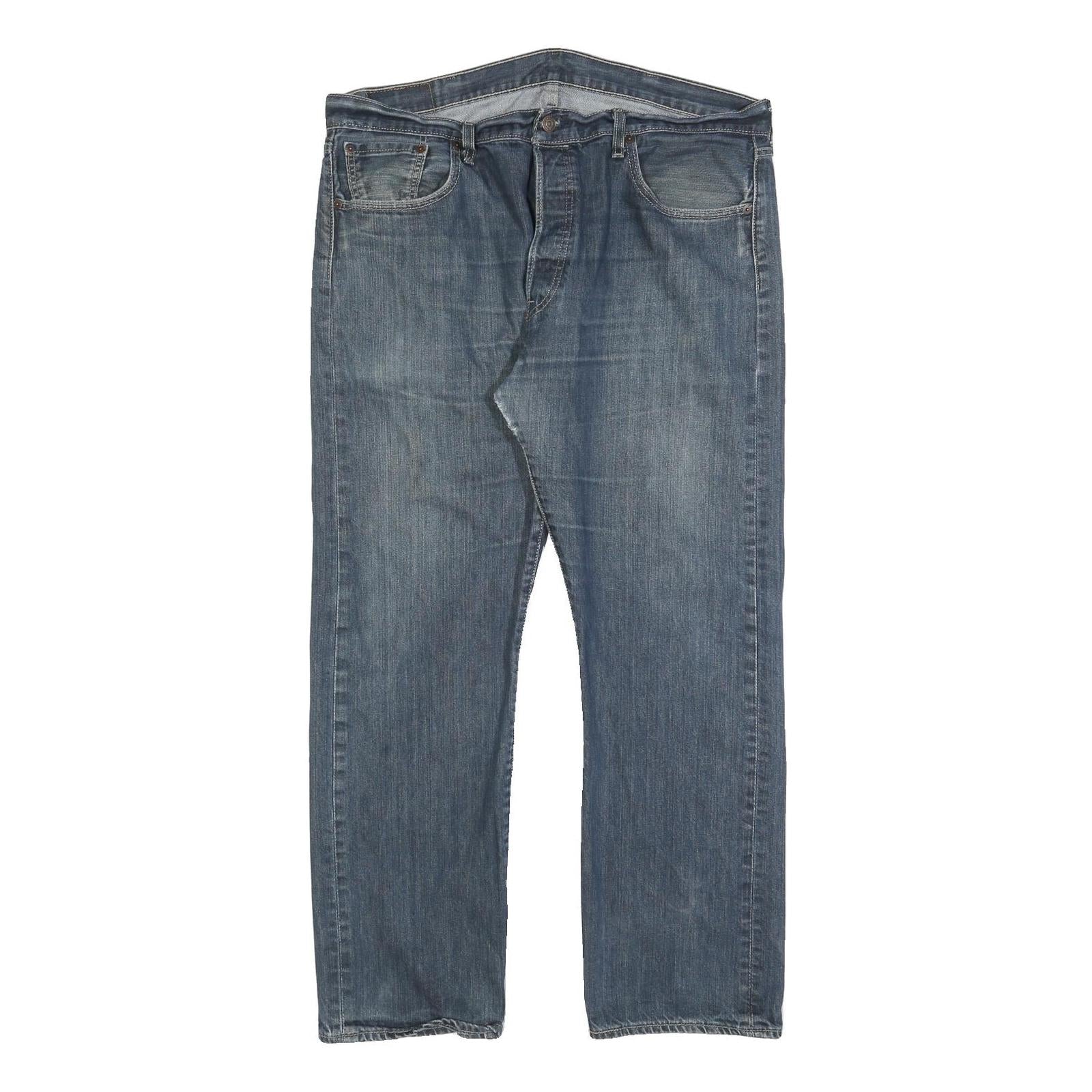 LEVI'S 501 Mens Jeans Blue Regular Straight Denim Medium W38 L30 Classic Button