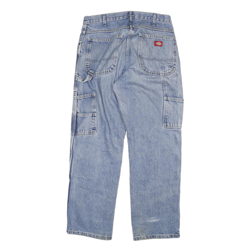 DICKIES Mens Blue Regular Straight Denim Light W30 L30 Casual Workwear Jeans