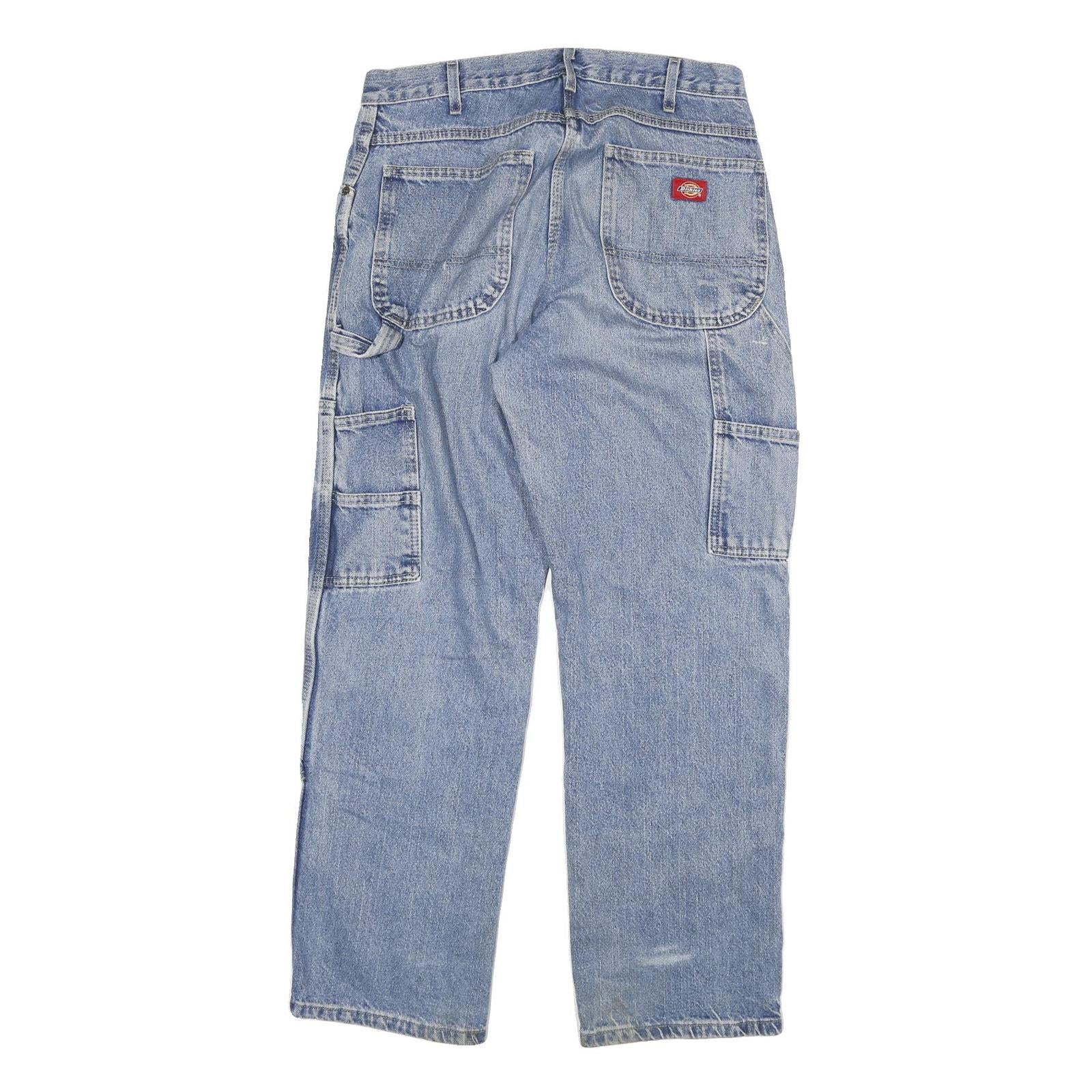 DICKIES Mens Blue Regular Straight Denim Light W30 L30 Casual Workwear Jeans