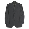 MADE IN ITALY Mens Black Classic Jacket L Polyester Blend Button Formal Wear