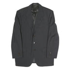 MADE IN ITALY Mens Black Classic Jacket L Polyester Blend Button Formal Wear