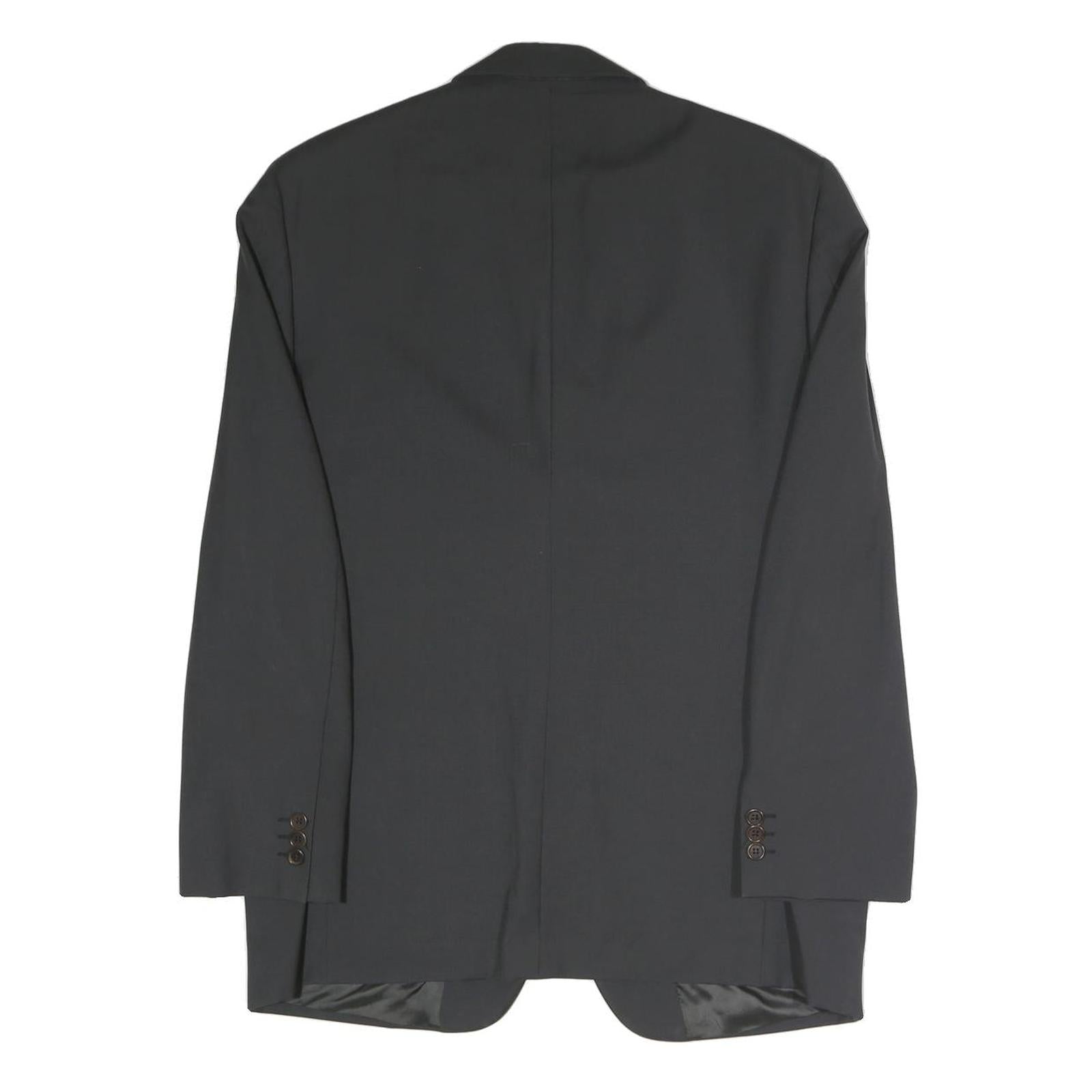 MADE IN ITALY Mens Black Classic Jacket L Polyester Blend Button Formal Wear