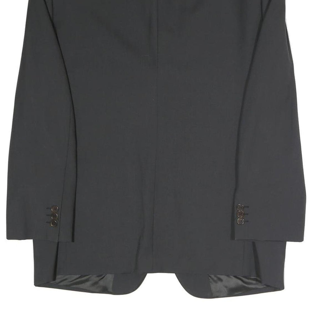 MADE IN ITALY Mens Black Classic Jacket L Polyester Blend Button Formal Wear