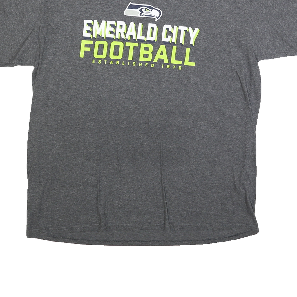FANATICS Mens Grey Emerald City Football Graphic T-Shirt XL Short Sleeve Crew
