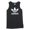 ADIDAS Womens Black Day Jersey Plain Sleeveless UK 12 Cotton Blend Logo Dress