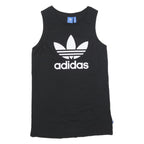 ADIDAS Womens Black Day Jersey Plain Sleeveless UK 12 Cotton Blend Logo Dress