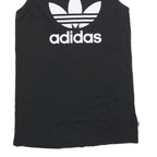 ADIDAS Womens Black Day Jersey Plain Sleeveless UK 12 Cotton Blend Logo Dress