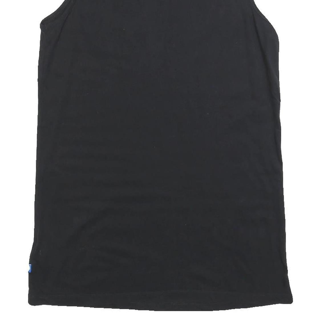 ADIDAS Womens Black Day Jersey Plain Sleeveless UK 12 Cotton Blend Logo Dress