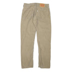 LEVI'S Mens Regular Fit Beige Cotton Blend Trousers W31 L31 Classic Zip Pocket