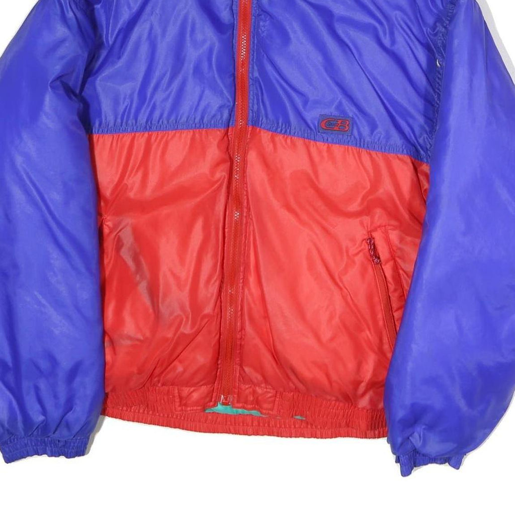 CB SPORT Mens Blue & Red Zip Up Jacket M Polyester Colourblock Casual Outerwear