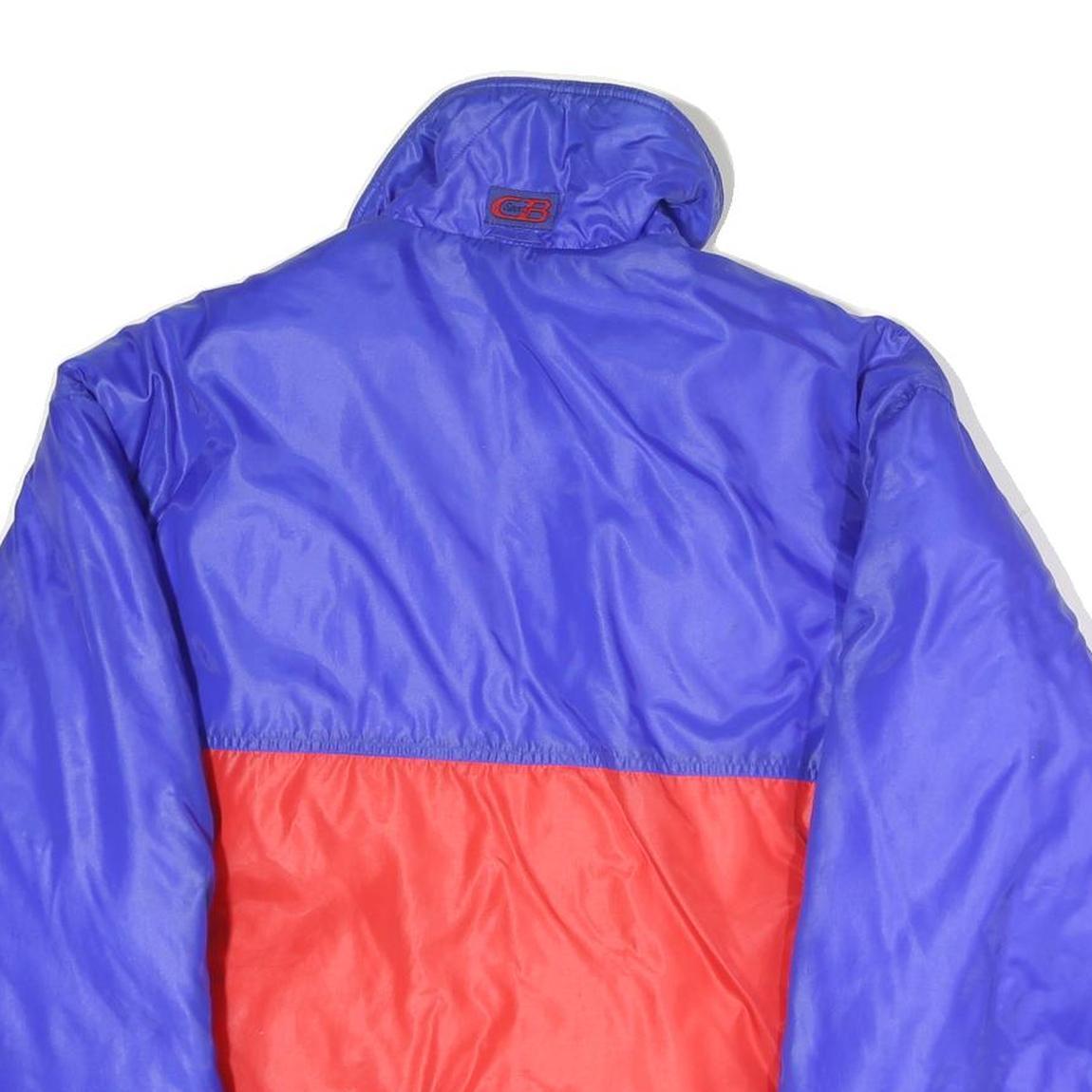 CB SPORT Mens Blue & Red Zip Up Jacket M Polyester Colourblock Casual Outerwear