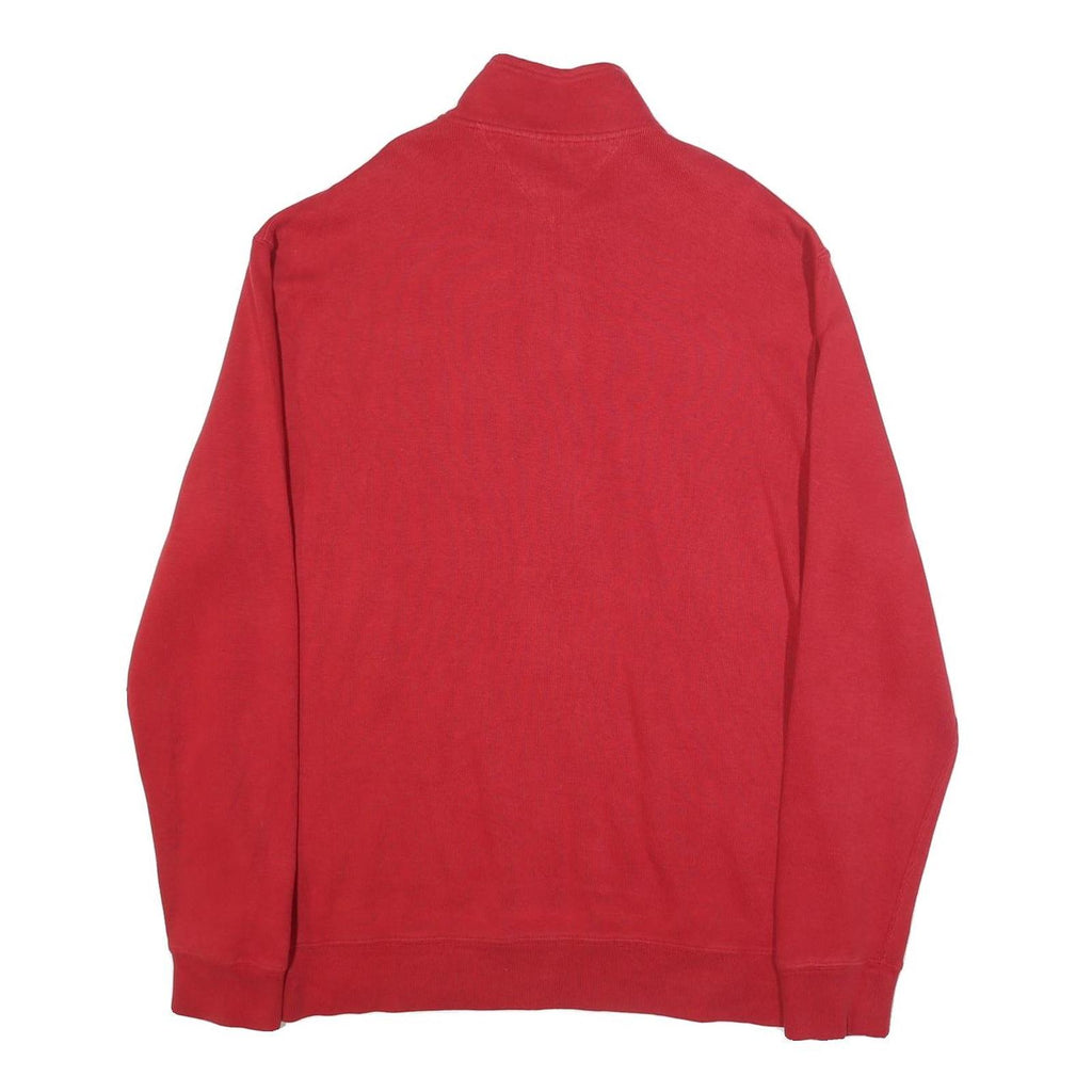 TOMMY HILFIGER Mens Red Pullover Plain V-Neck Basic Knit XL Cotton Jumper